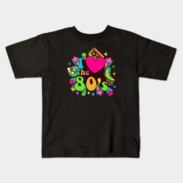 I Love The 80s Retro Vintage Style Kids T-Shirt by Pop Cult Store